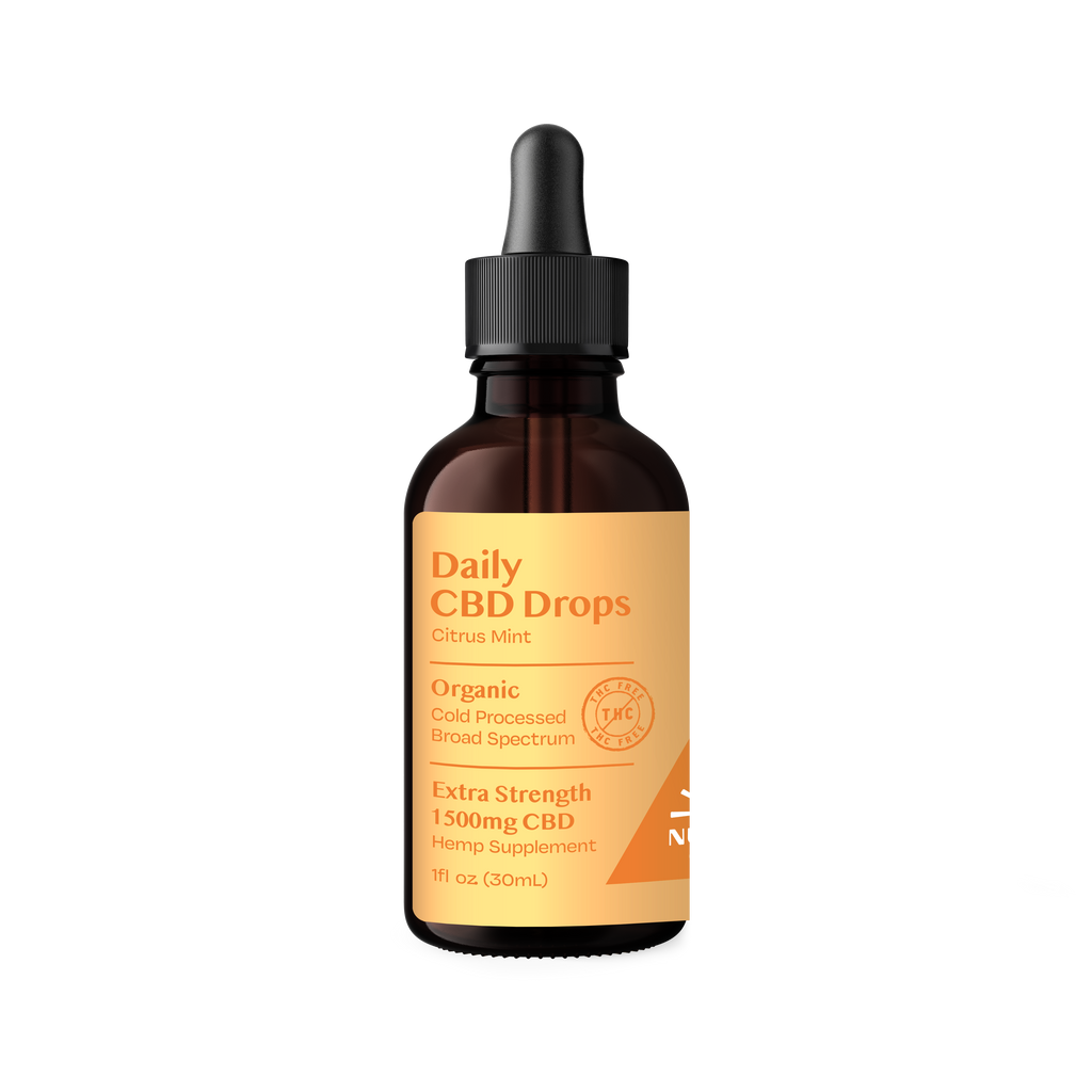 Organic CBD THC-Free Drops Citrus Mint - Extra Strength 1500mg - Broad Spectrum